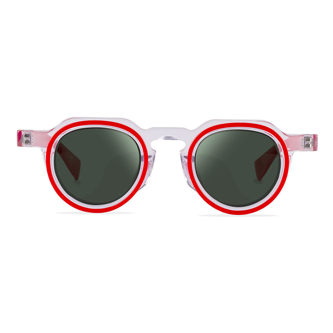 Gafas de sol Flama Loftus circulares rojas y transparentes