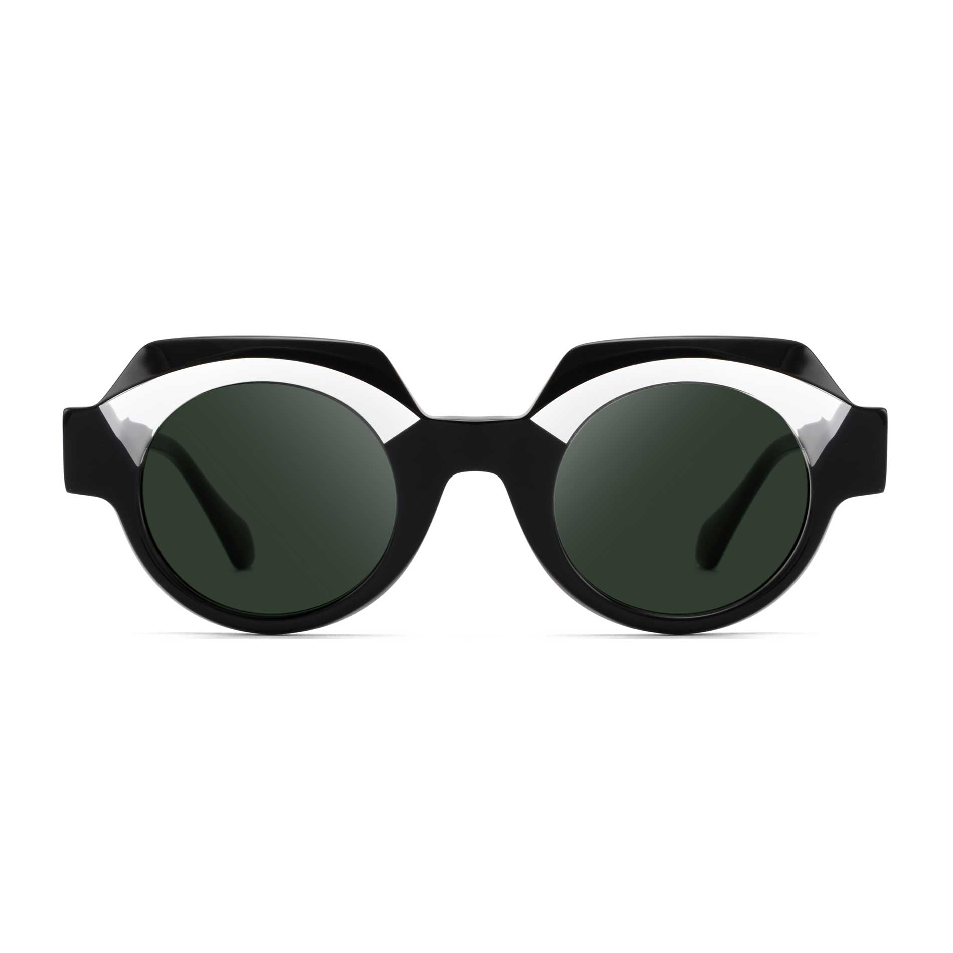 Gafas de sol Flama Lilo circulares negras y transparentes
