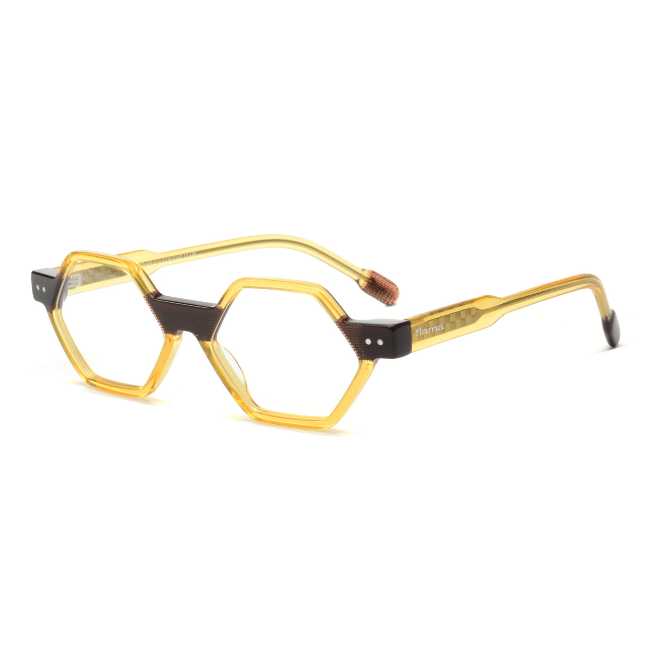 Gafas graduadas Flama Brandy hexagonales amarillas 