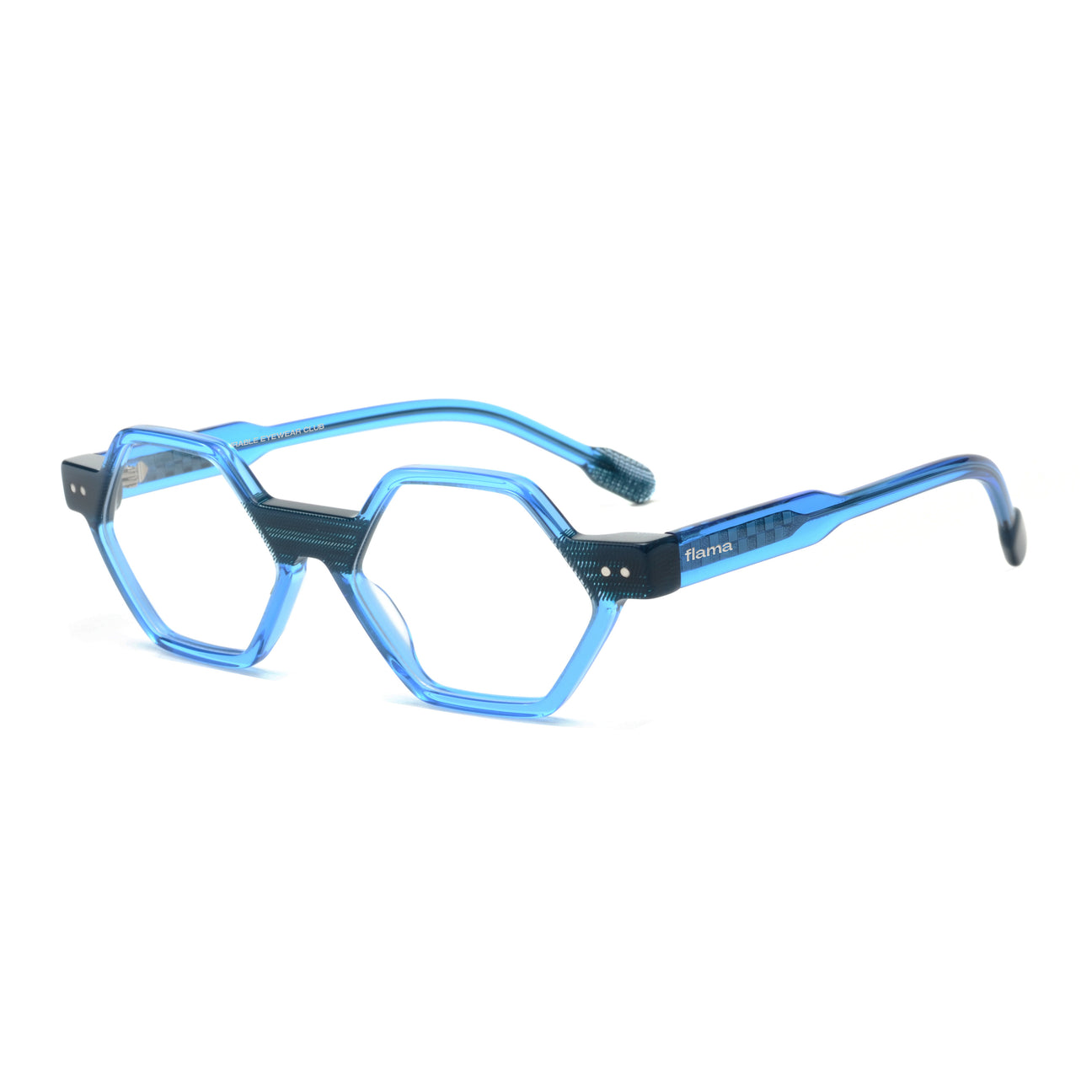 Gafas graduadas Flama Brandy hexagonales azules