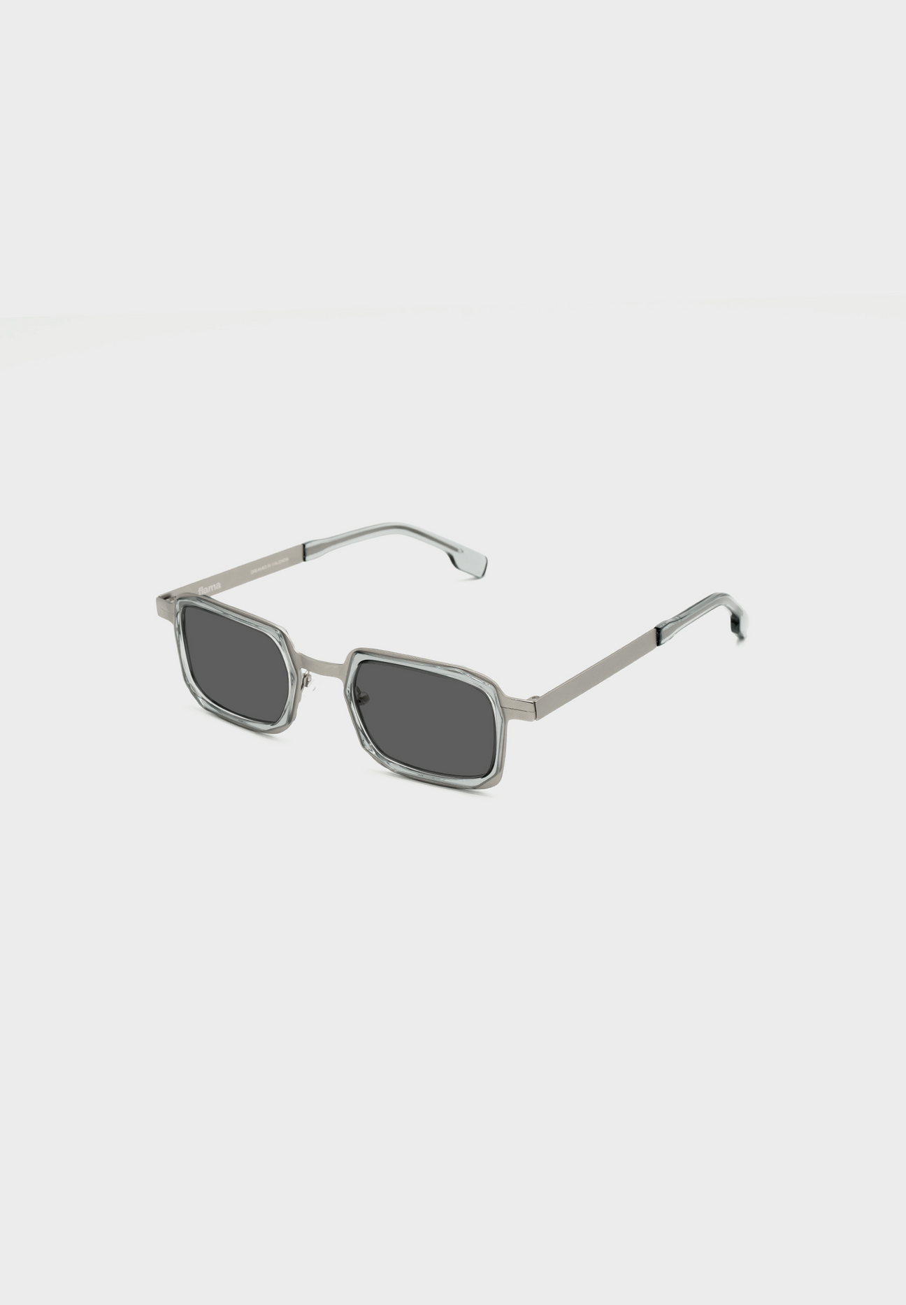 Gafas de sol cuadradas rectangulares grises y metal plata FLM06 C2