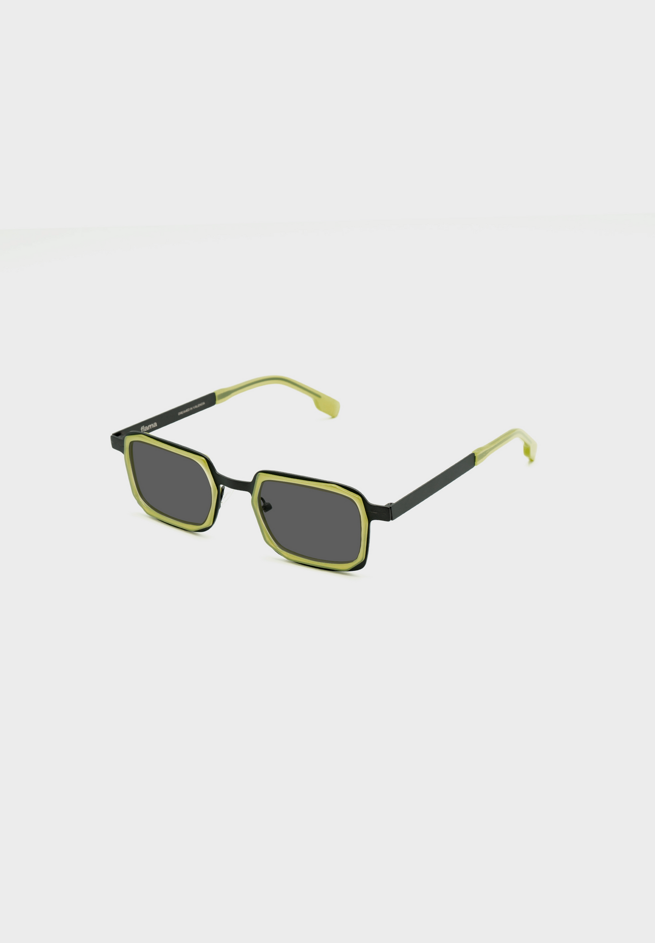 Gafas de sol cuadradas rectangulares verdes y negras FLM06 C5 