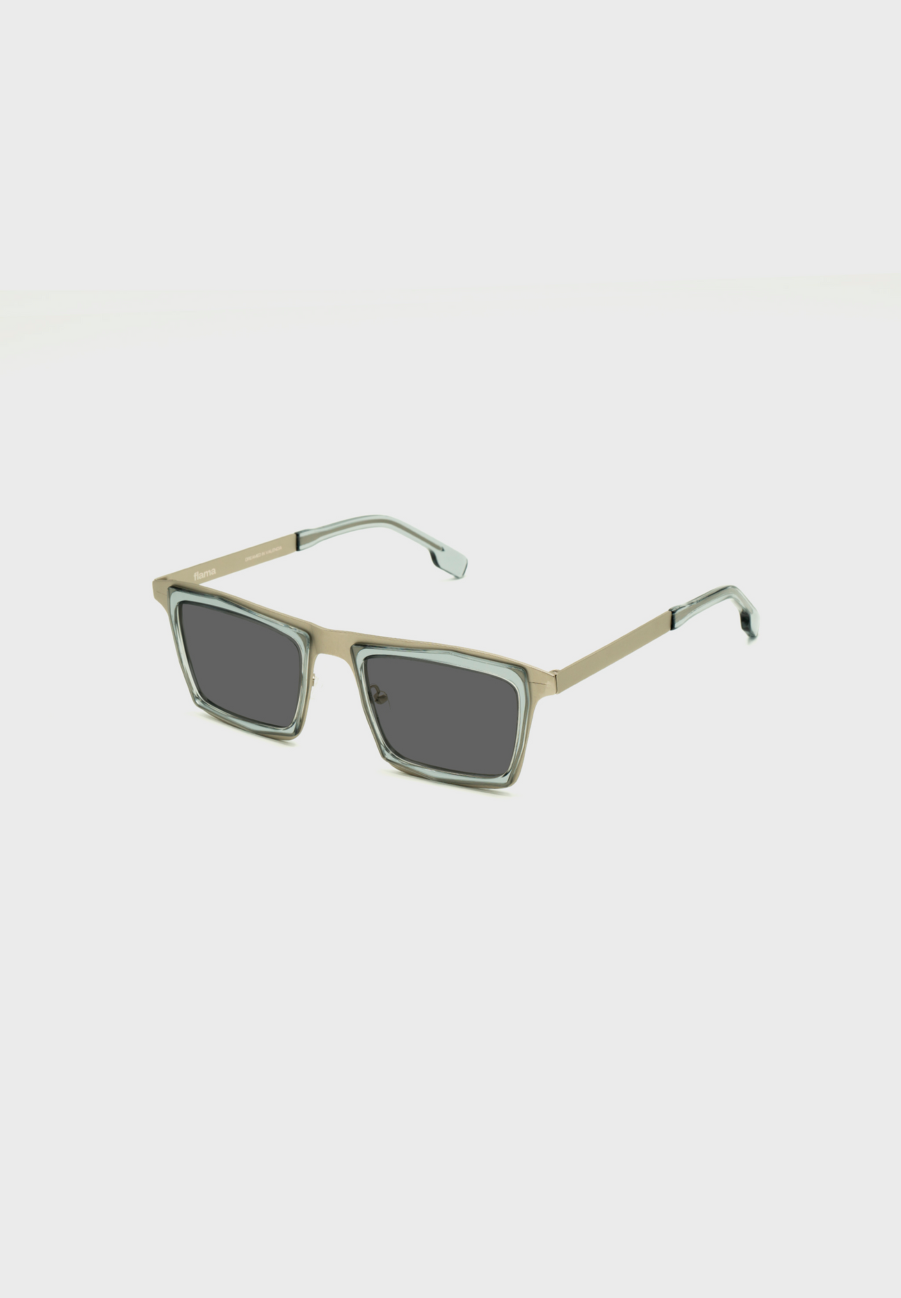 Gafas de sol cuadradas grises y metal plata FLM09 C2
