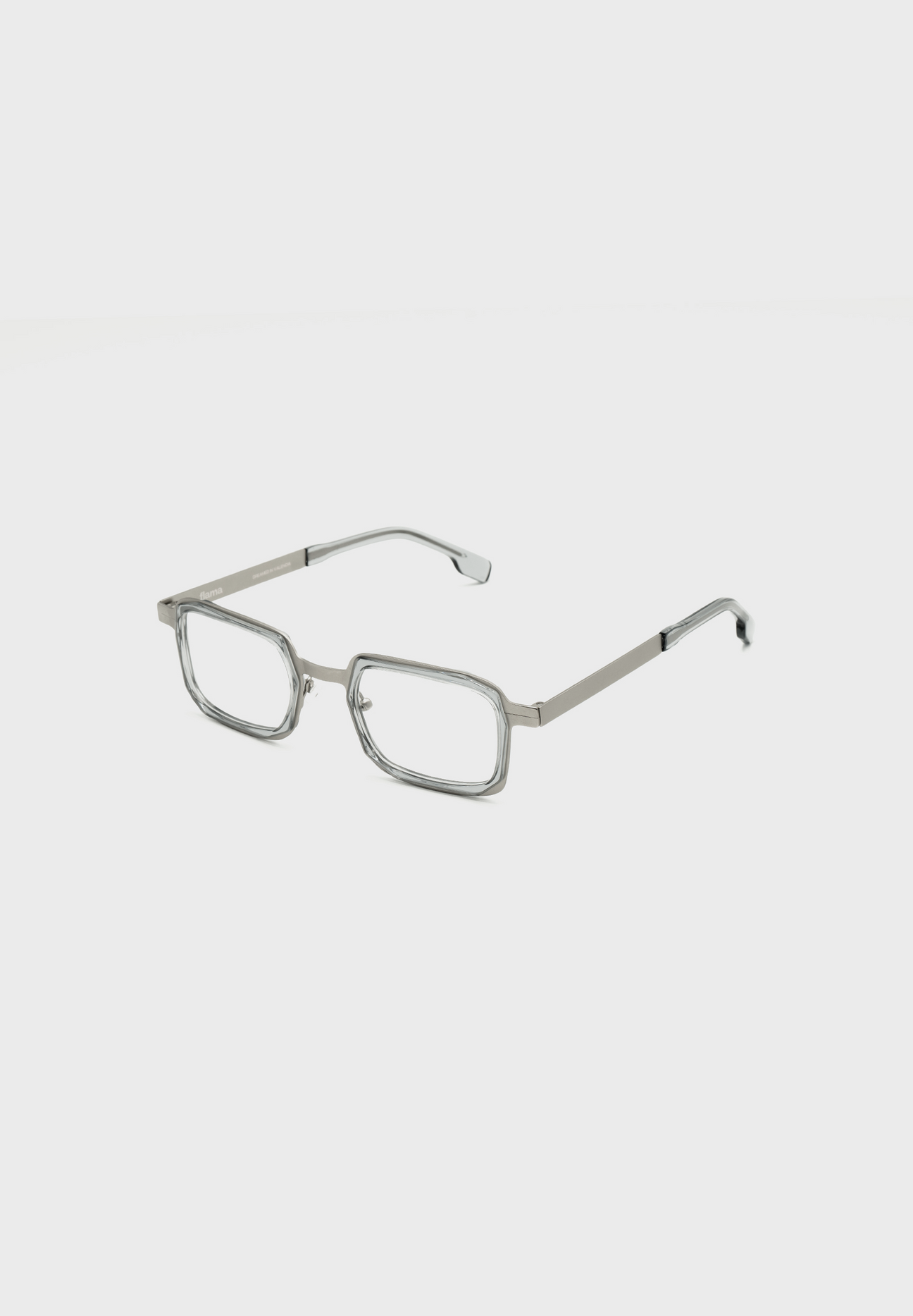 Gafas de vista cuadradas rectangulares plata y gris FLM06 C2