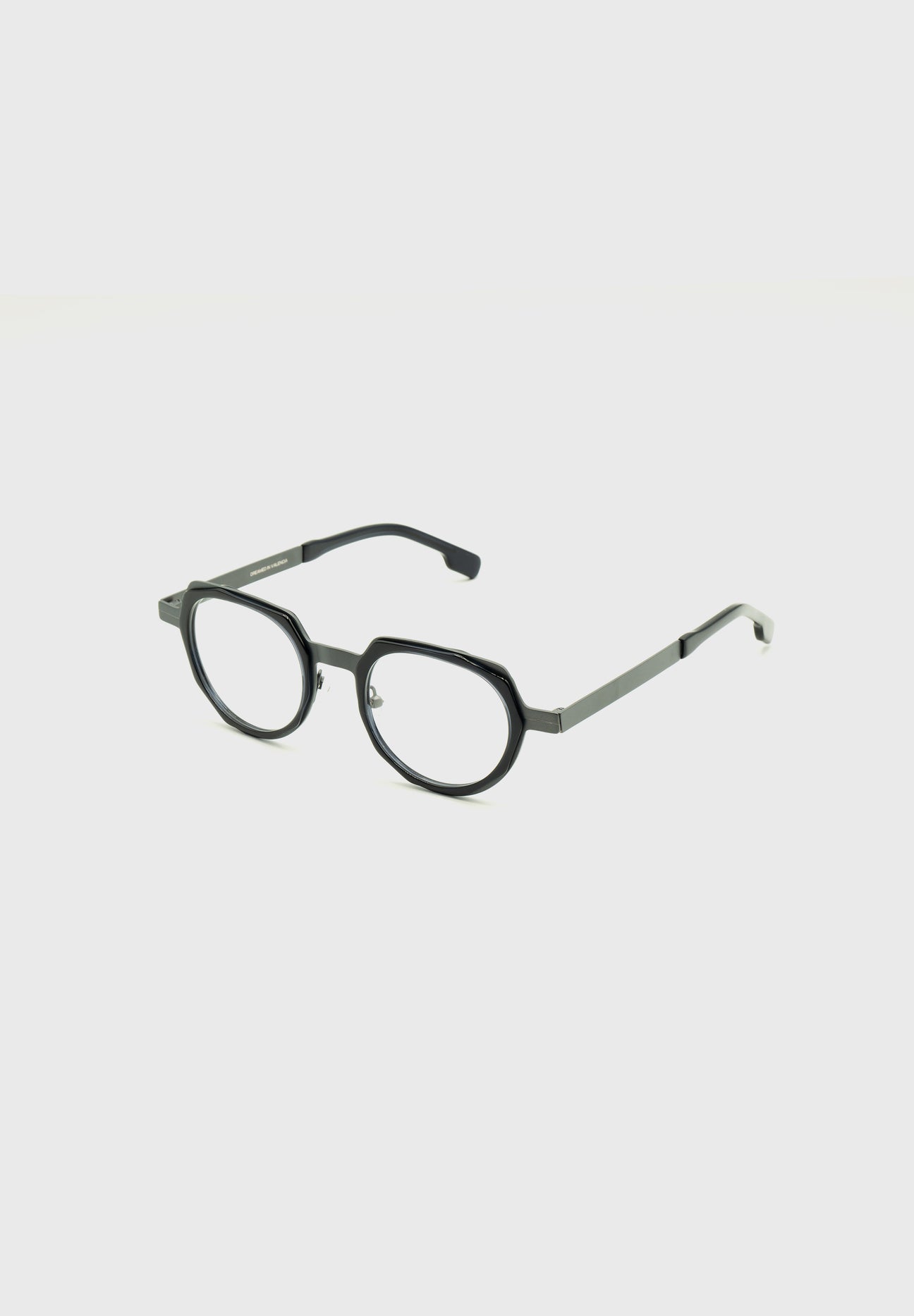 Gafas de vista redondas cuadradas negras y metal FLM08 C5