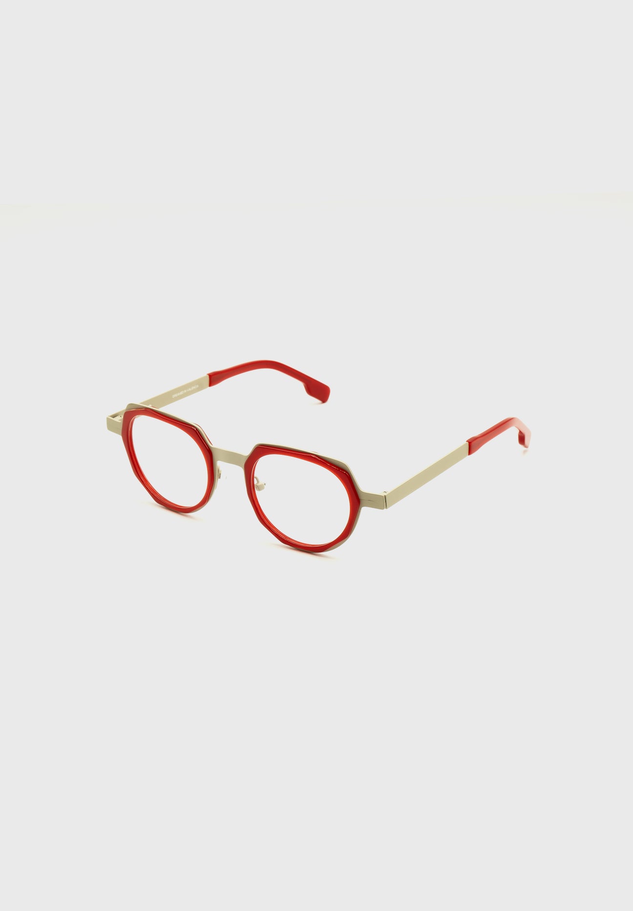 Gafas de vista redondas cuadradas rojas y metal FLM08 C4