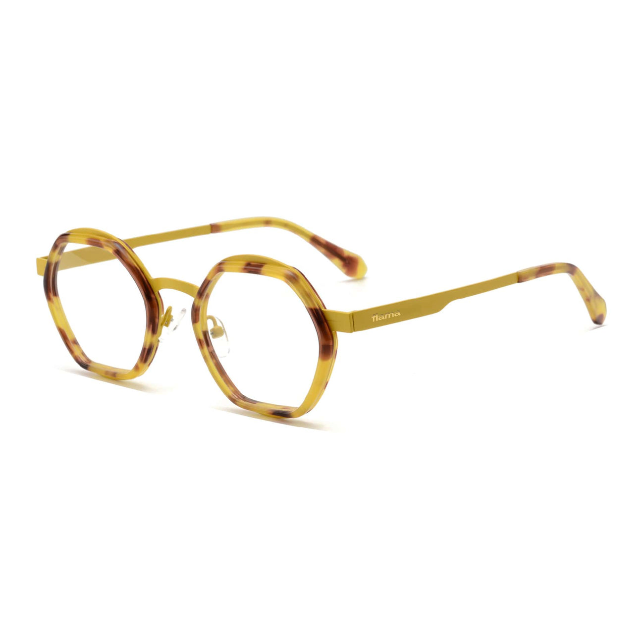 Gafas graduadas Flama Kamy hexagonales amarillo habana 