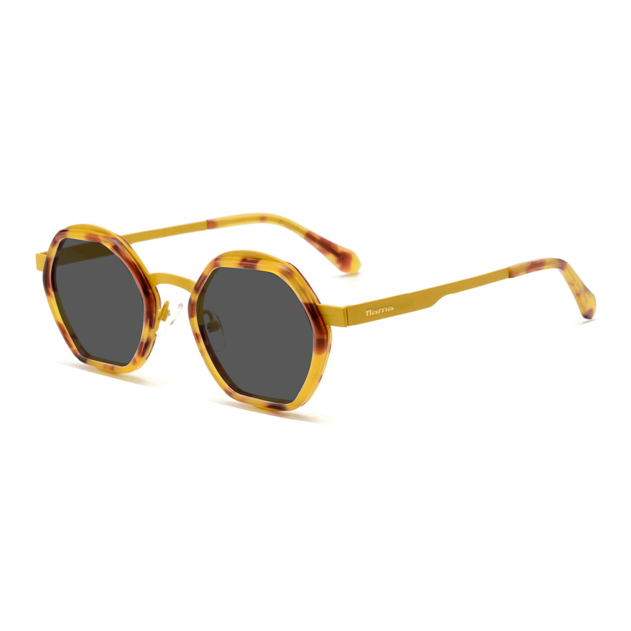 Gafas de sol Flama Kamy hexagonales amarillo habana