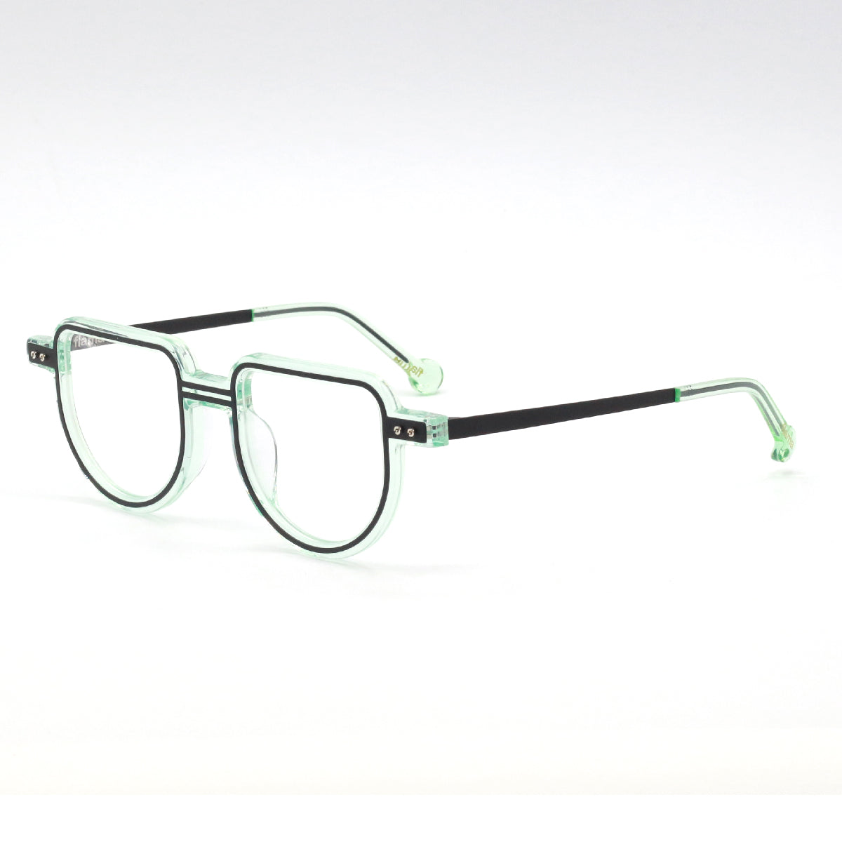 Gafas graduadas Flama Pili semicírculo verdes y negras