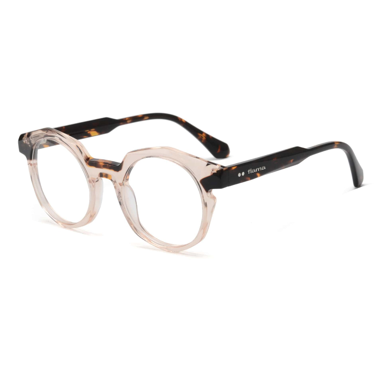 Gafas graduadas Flama Rogan circulares rosa y habana