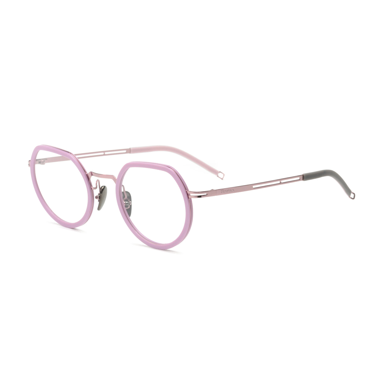 Gafas graduadas Flama Silva circulares rosa con varillas rosa