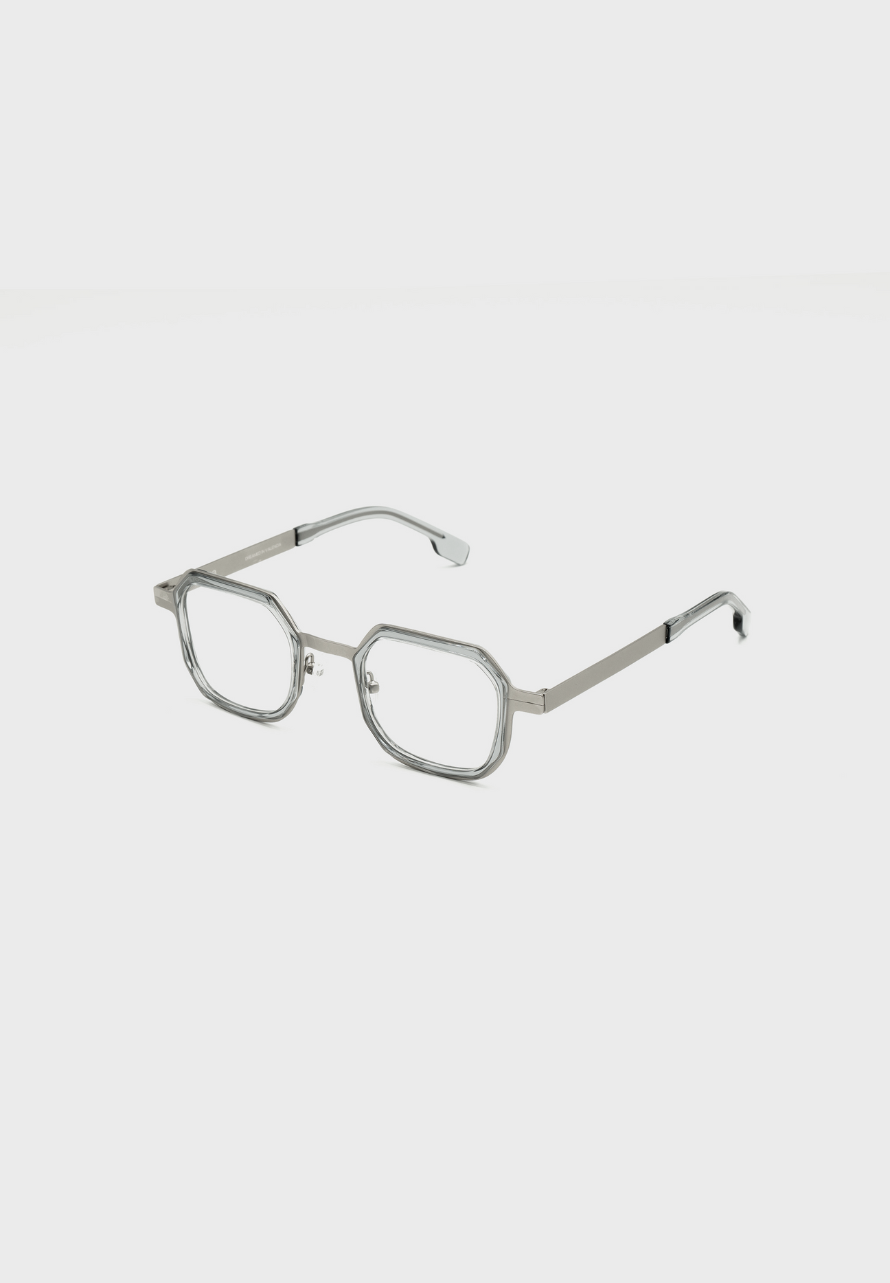 Gafas de vista cuadradas grises y metal plata  FLM07 C2